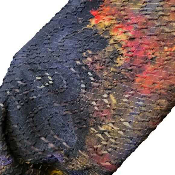 Caroline Rose Womens Multicolor Printed Textured Open Cardigan Size Medium Boho - Picture 7 of 10